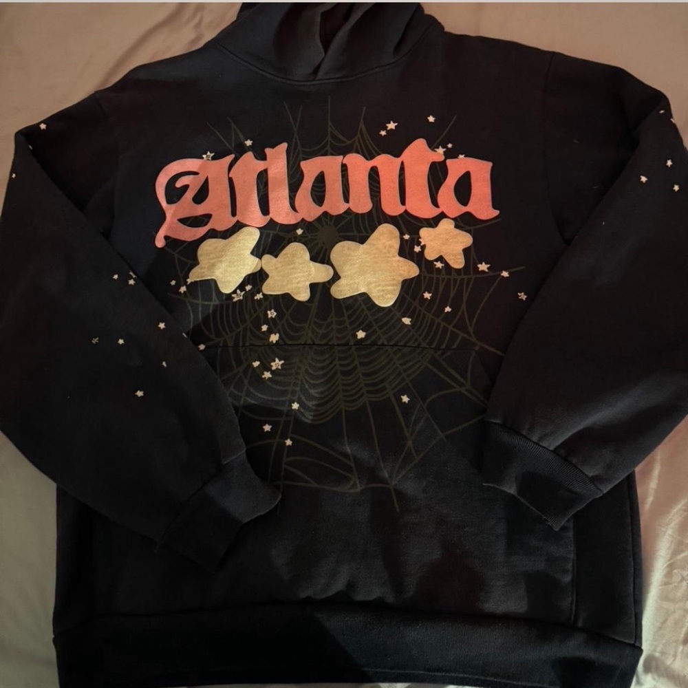 Navy blue atlanta sp5der hoodie